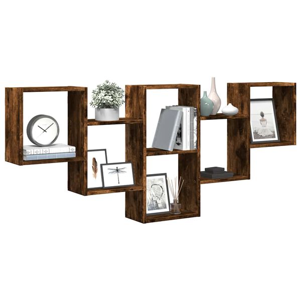 vidaXL N&aacute;stěnn&aacute; police kouřov&yacute; dub 159 x 18 x 66 cm kompozitn&iacute; dřevo