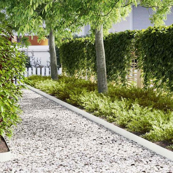 vidaXL Okraj tr&aacute;vn&iacute;ku 20 pcs B&iacute;l&aacute; 100 x 0,05 x 20 cm