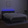 vidaXL Box spring postel s matrací a LED tmavě šedá 140x200 cm textil