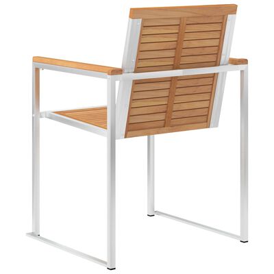 vidaXL Zahradní židle 2 ks masivní teakové dřevo a nerezová ocel