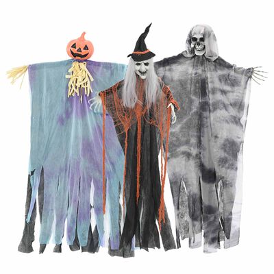 Halloweenské závěsné duchy 3 ks vícebarevné 61 x 97 cm