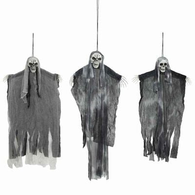 Halloweenské závěsné duchy 3 ks černé 66 x 110 cm