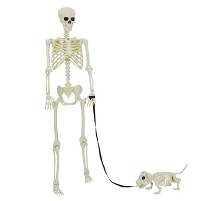 Sada 2 halloweenských kostlivců bílá 155 x 38,5 cm