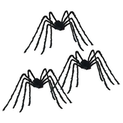 Halloweenská dekorace pavouk 3 ks černá 200 cm