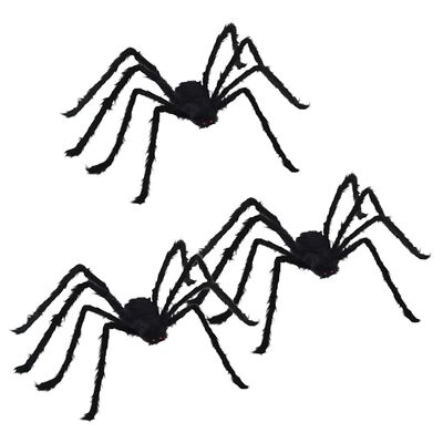Halloweenská dekorace pavouk 3 ks černá 150 cm