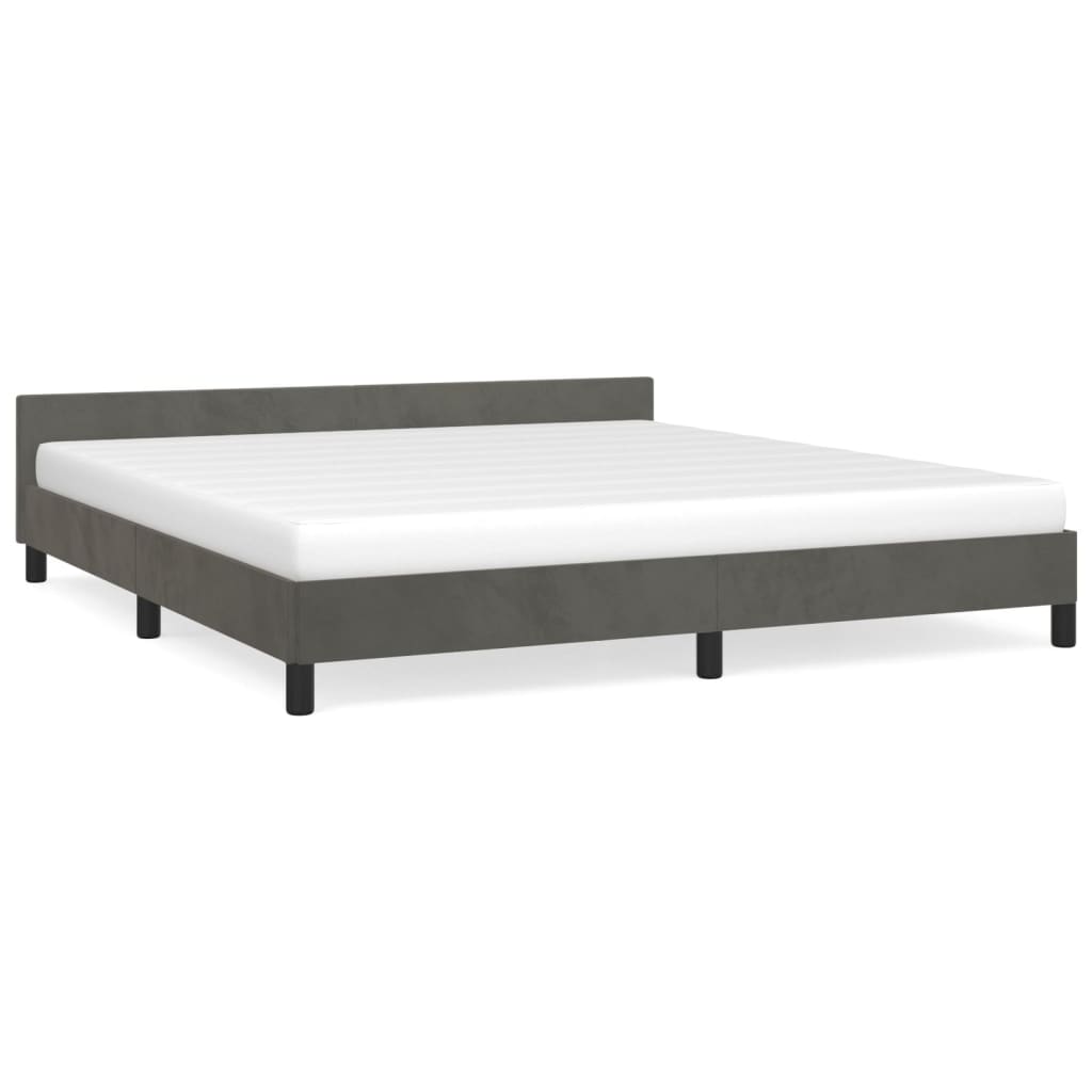 vidaXL Rám postele s čelem tmavě šedý 180x200 cm samet