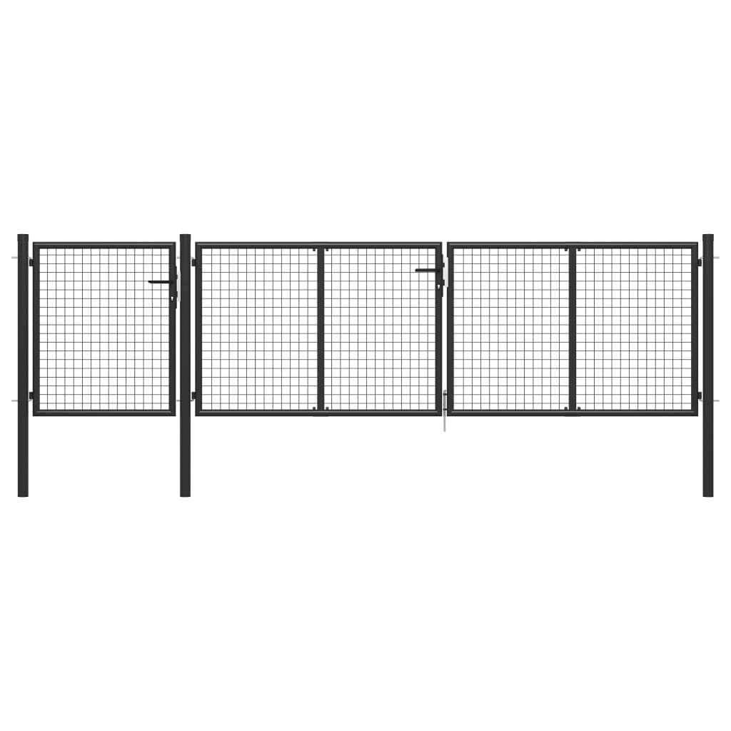 vidaXL Zahradní plotová brána ocel 400 x 75 cm antracitová