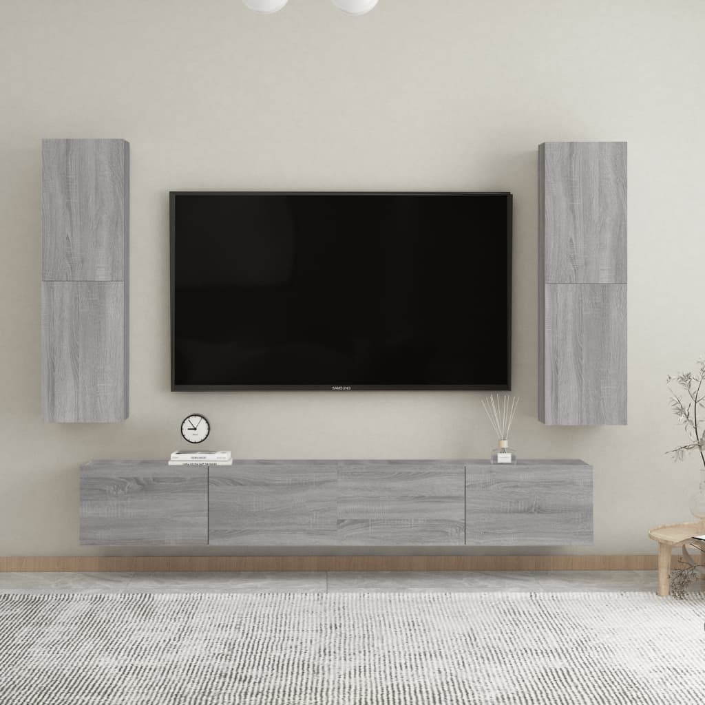 vidaXL Nástěnné TV skříňky 2 ks šedé sonoma 30,5 x 30 x 110 cm