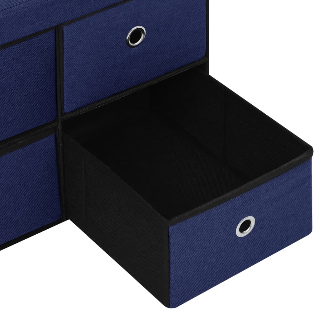 vidaXL Skládací úložná lavice modrá 76 x 38 x 38 cm umělý len
