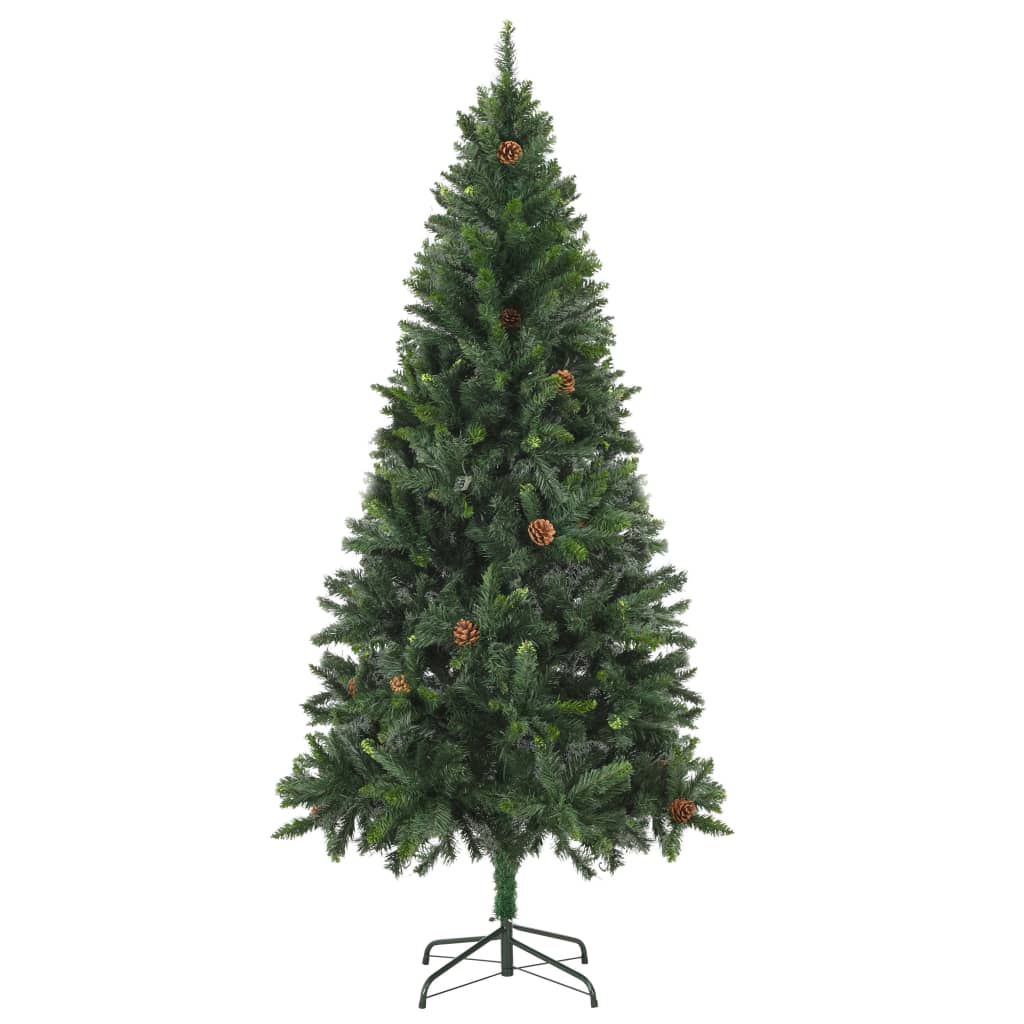 vidaXL Umělý vánoční stromek se šiškami zelený 180 cm