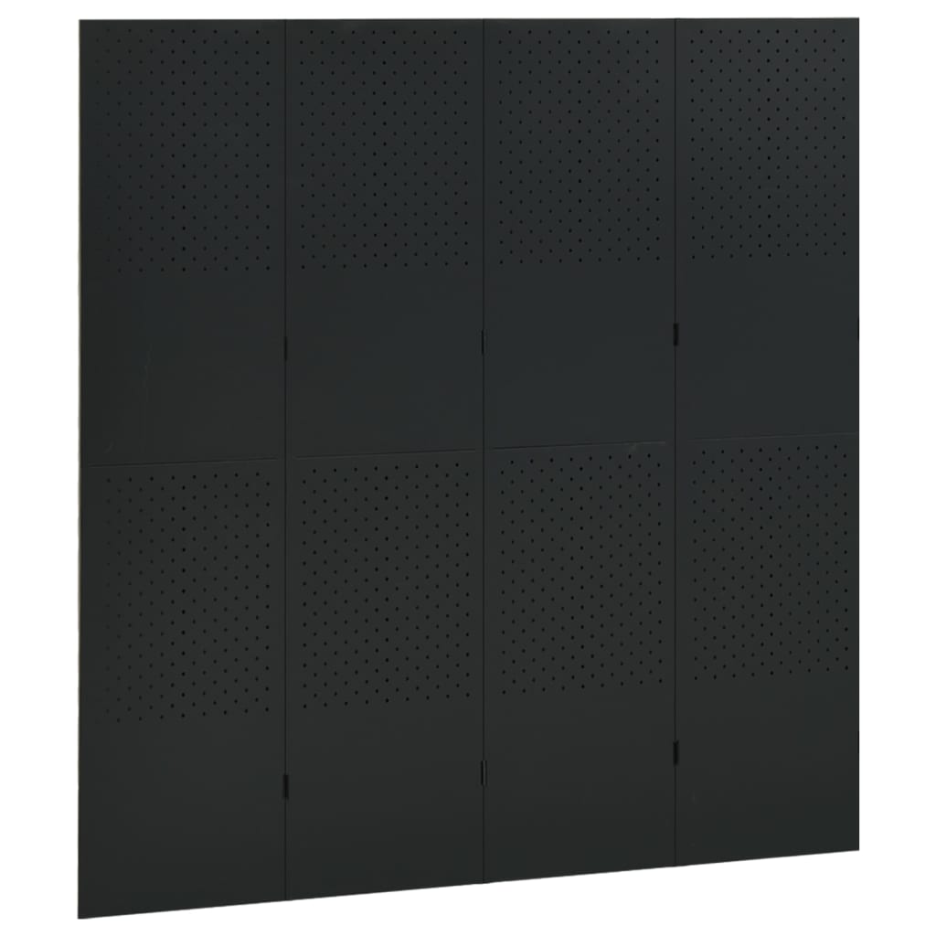 vidaXL 4dílné paravány 2 ks černé 160 x 180 cm ocel