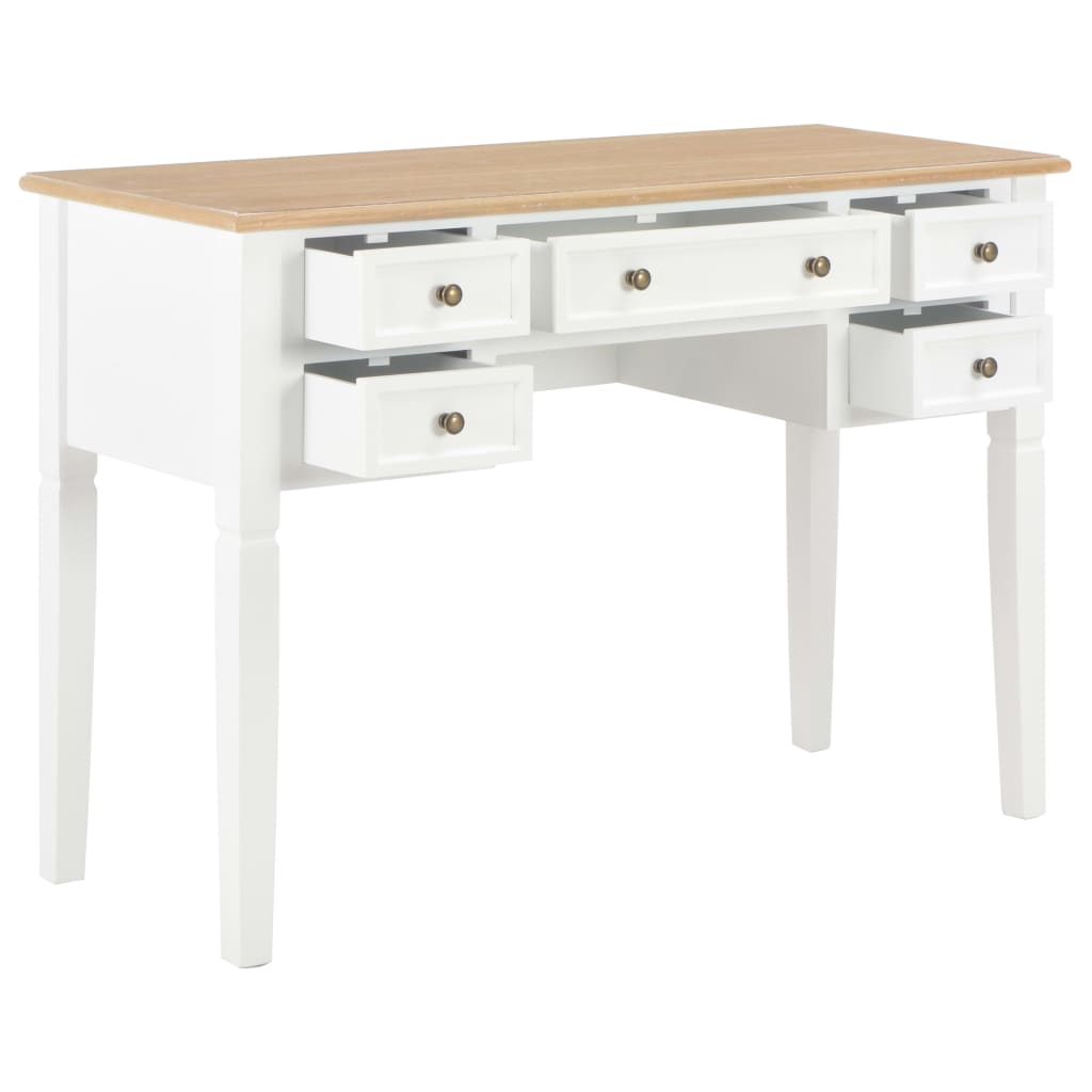vidaXL Psací stůl bílý 109,5 x 45 x 77,5 cm dřevo