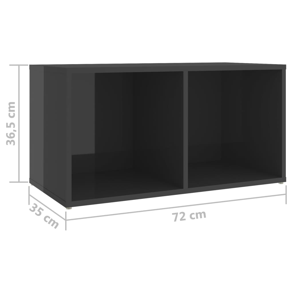 vidaXL TV skříňky 2 ks šedé vysoký lesk 72 x 35 x 36,5 cm dřevotříska