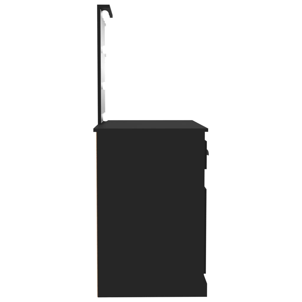vidaXL Toaletní stolek s LED černý 90 x 50 x 132,5 cm kompozitní dřevo