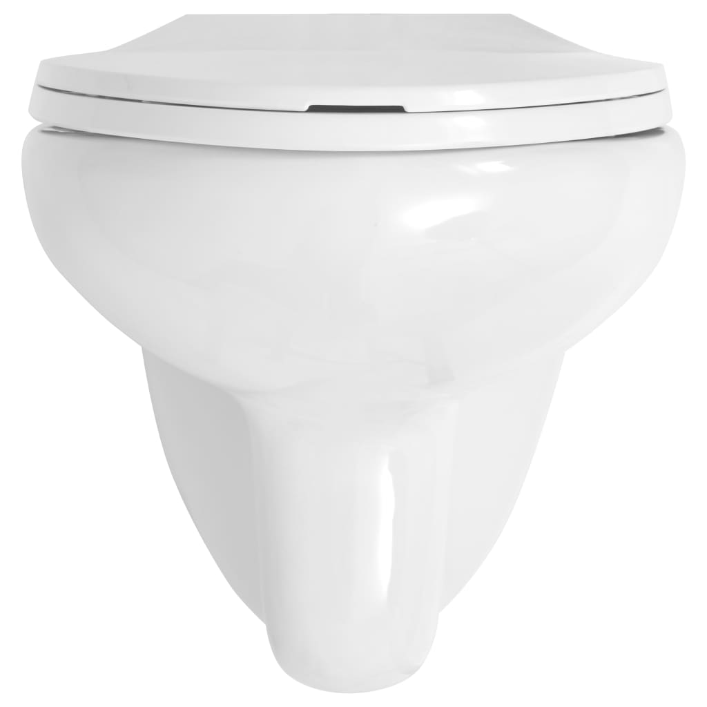 vidaXL Závěsné WC, keramika, bílé