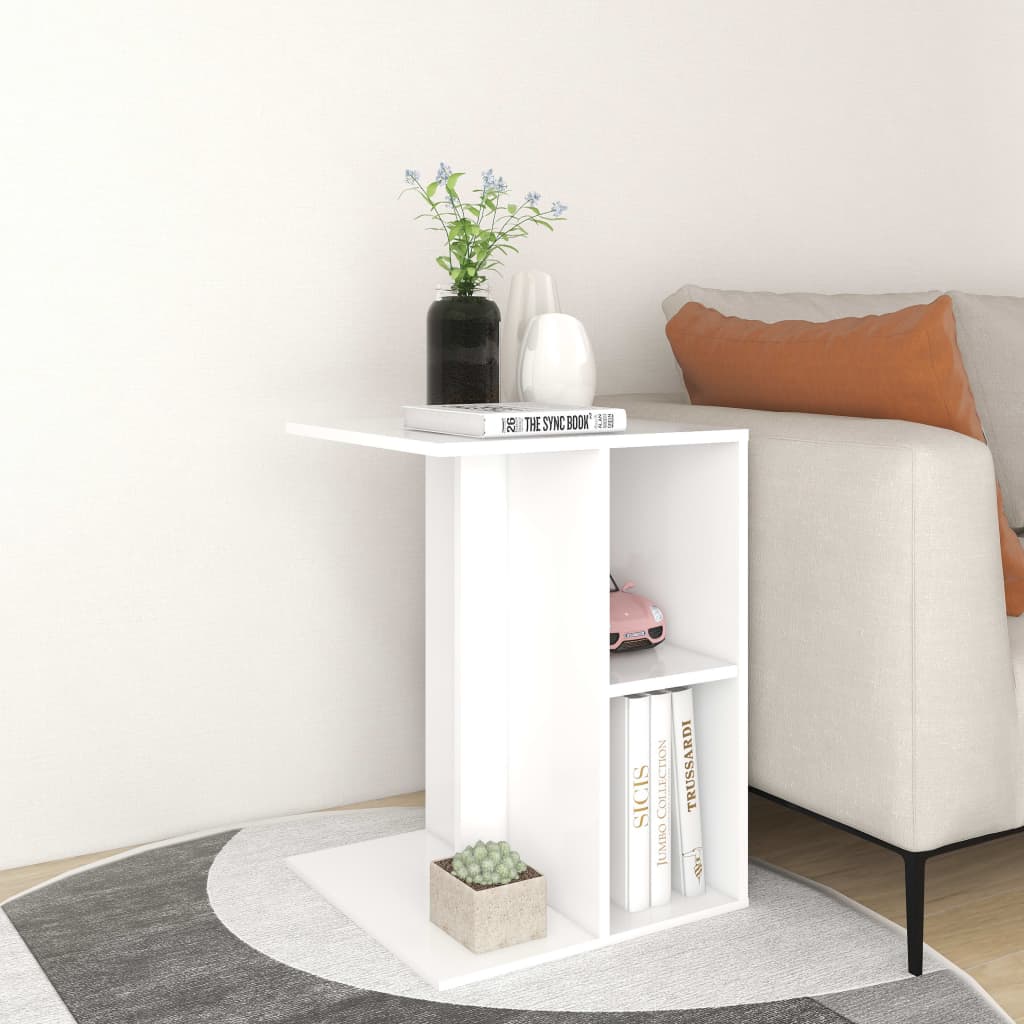 vidaXL Odkládací stolek bílý 60 x 40 x 45 cm dřevotříska
