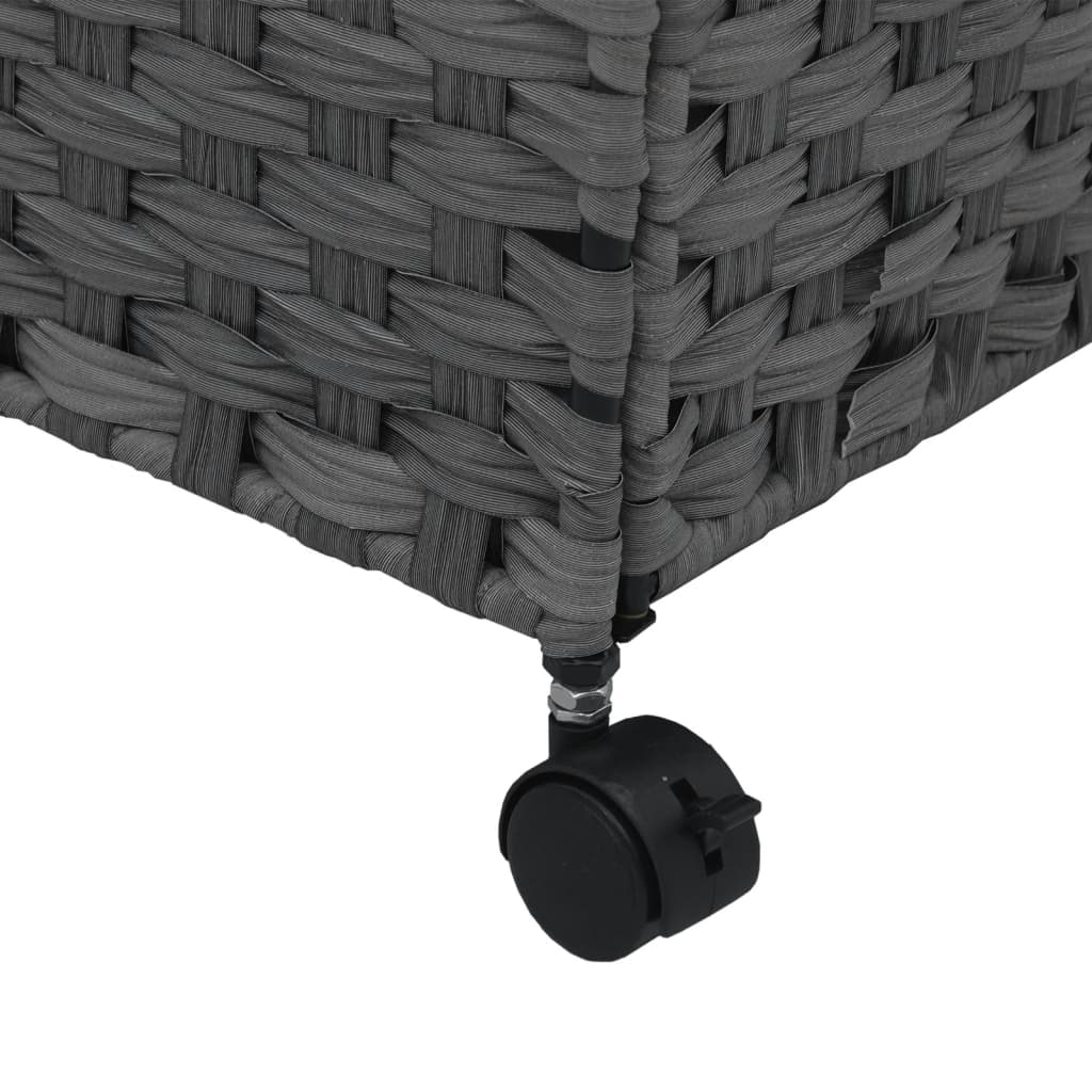 vidaXL Koš na prádlo s kolečky šedý 60 x 35 x 60,5 cm ratan
