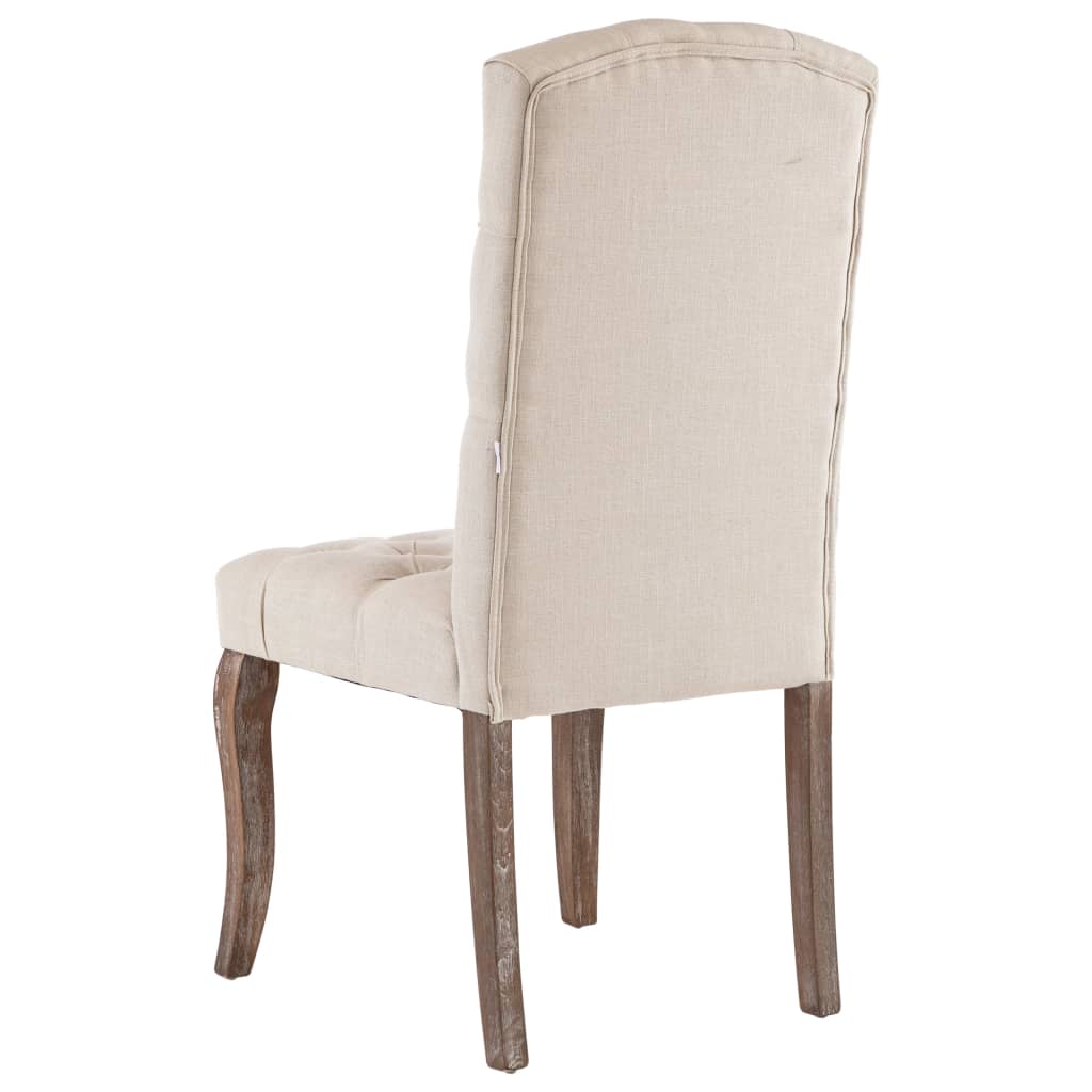 vidaXL Jídelní židle 2 ks béžové se vzhledem lnu textil
