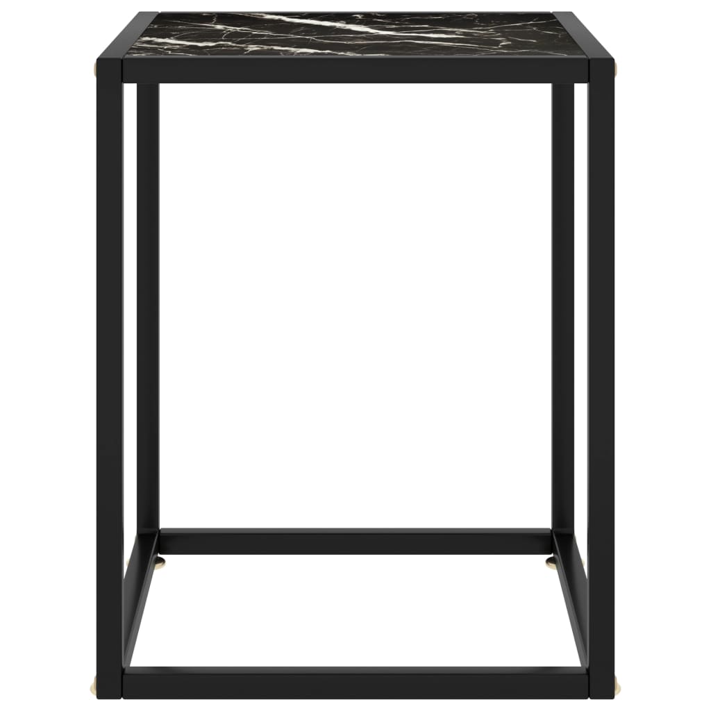 vidaXL Konferenční stolek černý s černým mramorovým sklem 40x40x50 cm