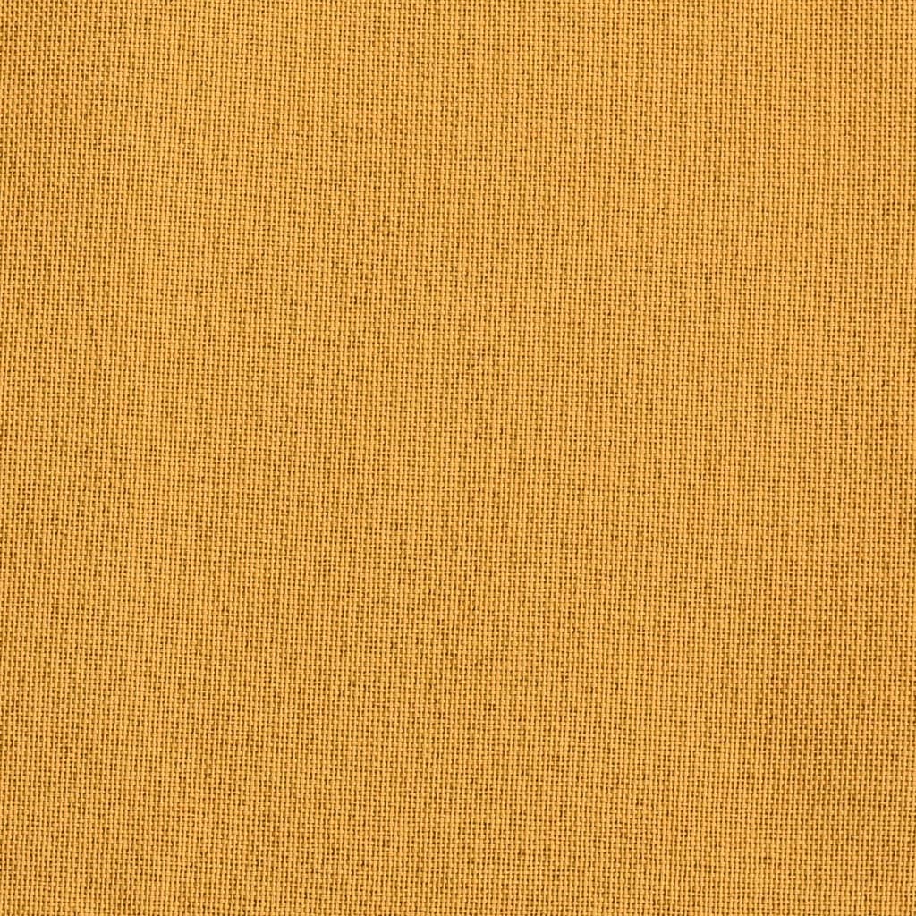 vidaXL Zatemňovací závěs s háčky vzhled lnu žlutý 290 x 245 cm