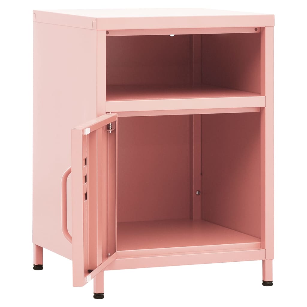 vidaXL Noční stolek růžový 35 x 35 x 51 cm ocel