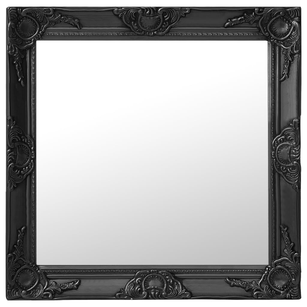 vidaXL Nástěnné zrcadlo barokní styl 60 x 60 cm černé