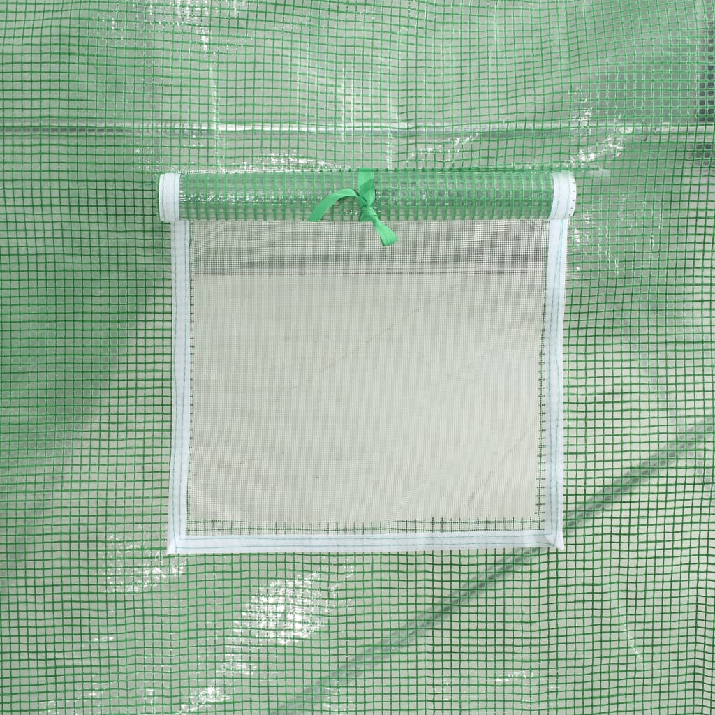 vidaXL Skleník s ocelovým rámem zelený 10 m² 5 x 2 x 2,3 m