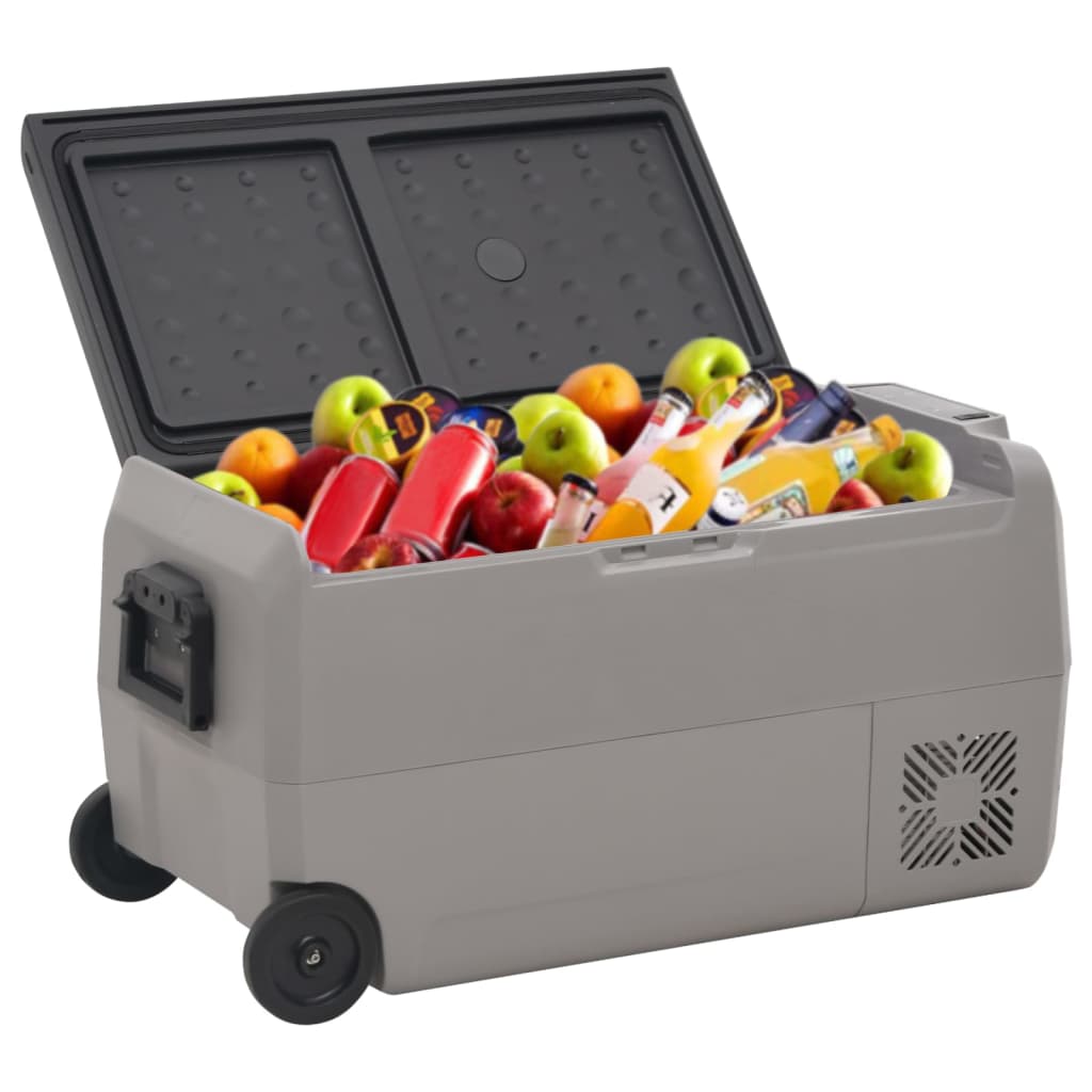 vidaXL Chladicí box s kolečky a adaptérem černý a šedý 36 l PP a PE