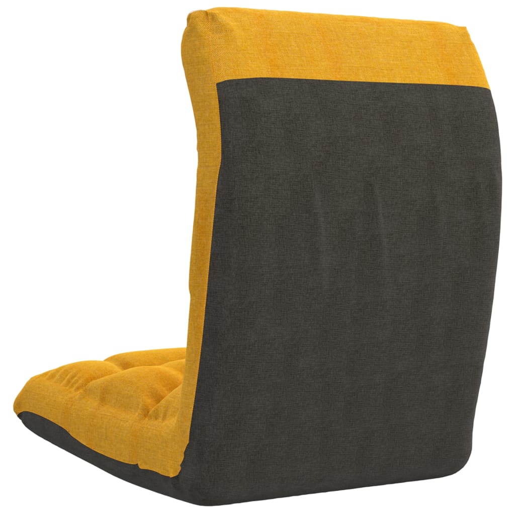 vidaXL Skládací lenoška na podlahu hořčicově žlutá textil