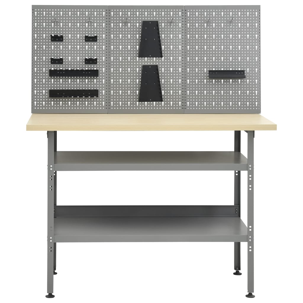 vidaXL Pracovní stůl se třemi nástěnnými panely
