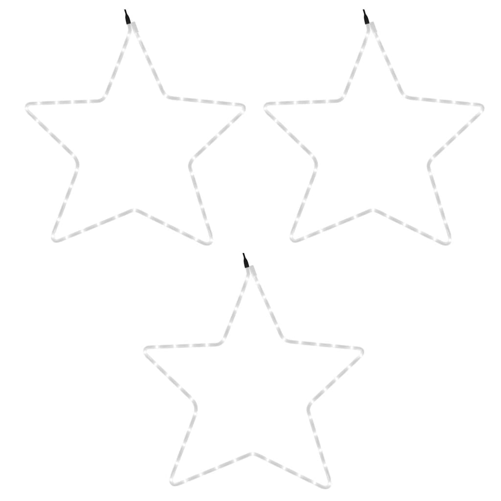 vidaXL Vánoční hvězdy se 48 teplými bílými LED 3 ks 56 cm