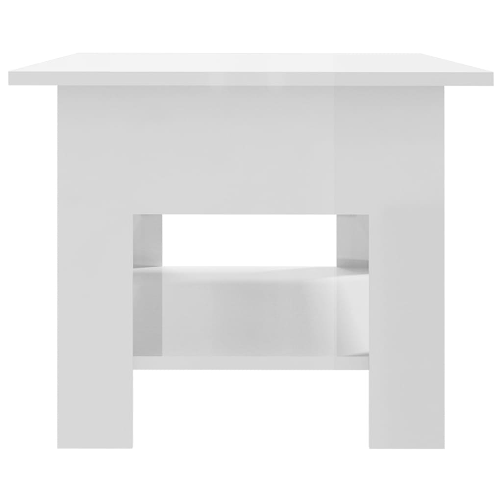 vidaXL Konferenční stolek bílý vysoký lesk 102x55x42 cm dřevotříska