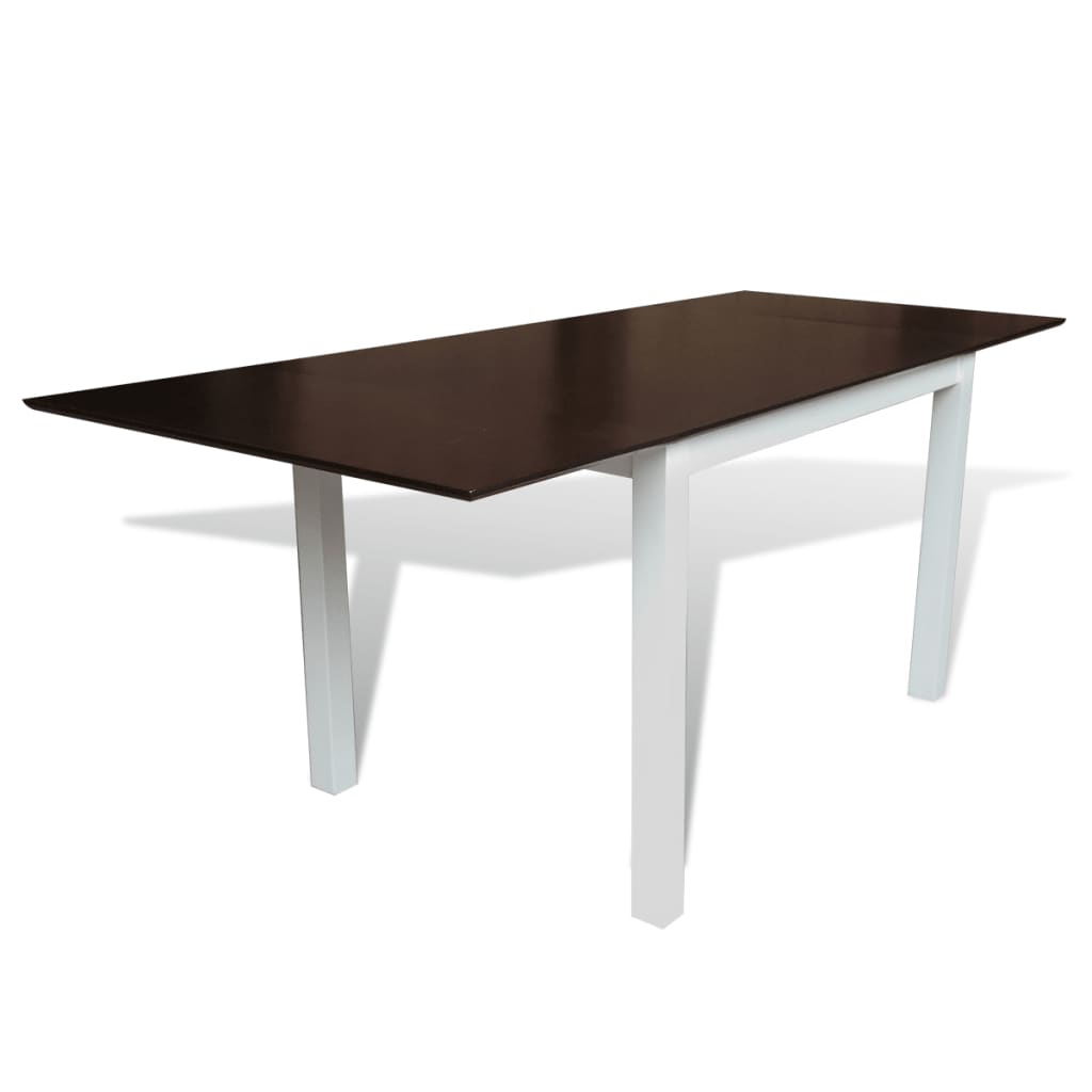 vidaXL Rozkládací jídelní stůl, dřevo gumovníku, hnědobílý, 190 cm