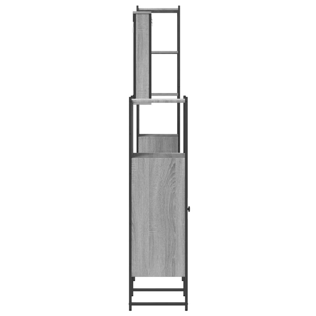 vidaXL 4dílný set koupelnového nábytku šedý sonoma kompozitní dřevo