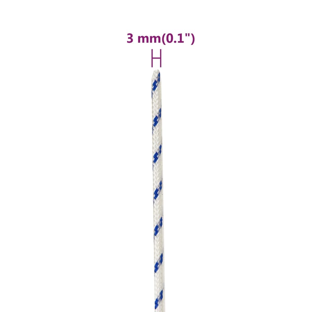 vidaXL Lodní lano bílé 3 mm 250 m polypropylen