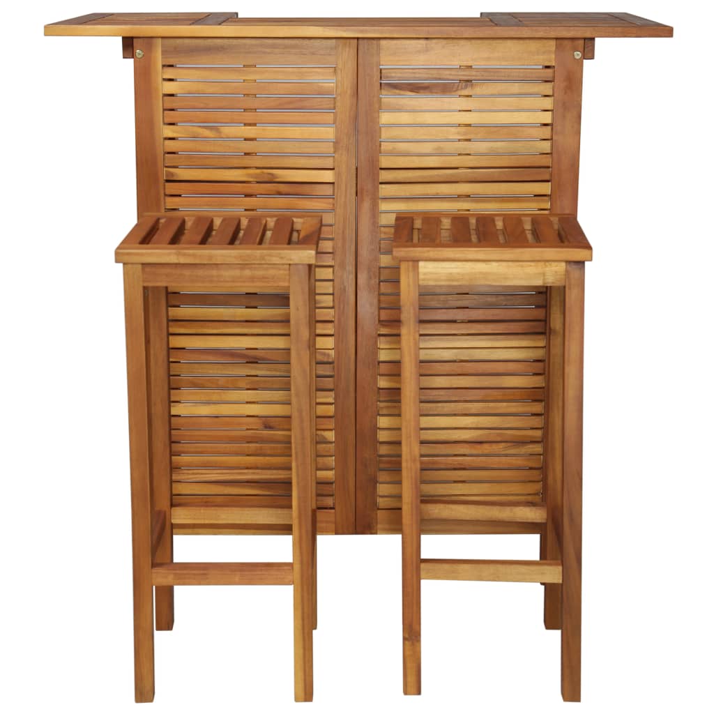 vidaXL Barový stůl a židle sada 3 kusů z masivního akáciového dřeva