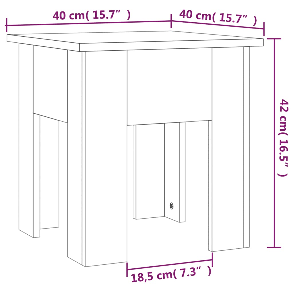 vidaXL Konferenční stolek bílý 40 x 40 x 42 cm dřevotříska