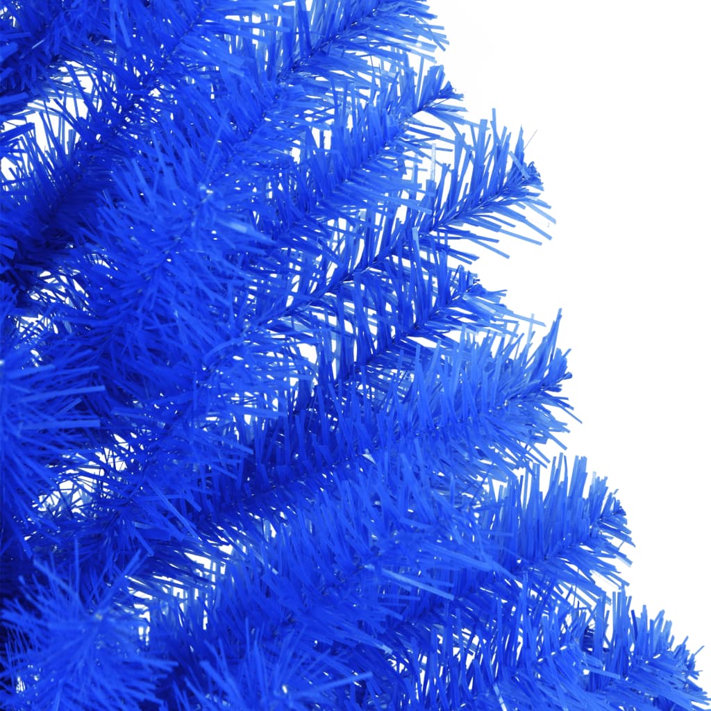 vidaXL Umělý poloviční vánoční stromek se stojanem modrý 120 cm PVC