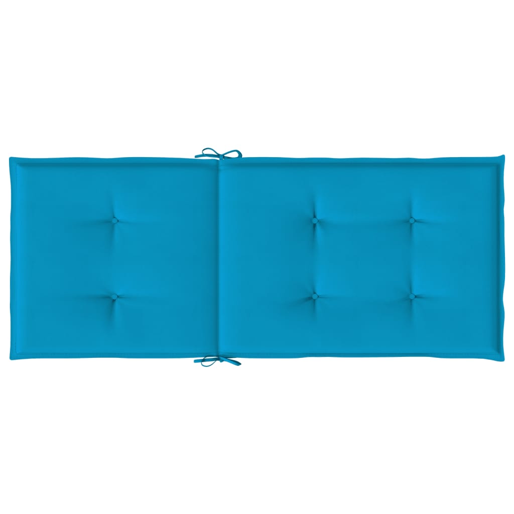vidaXL Podušky na židli vysoké opěradlo 2 ks modré 120x50x3 cm textil