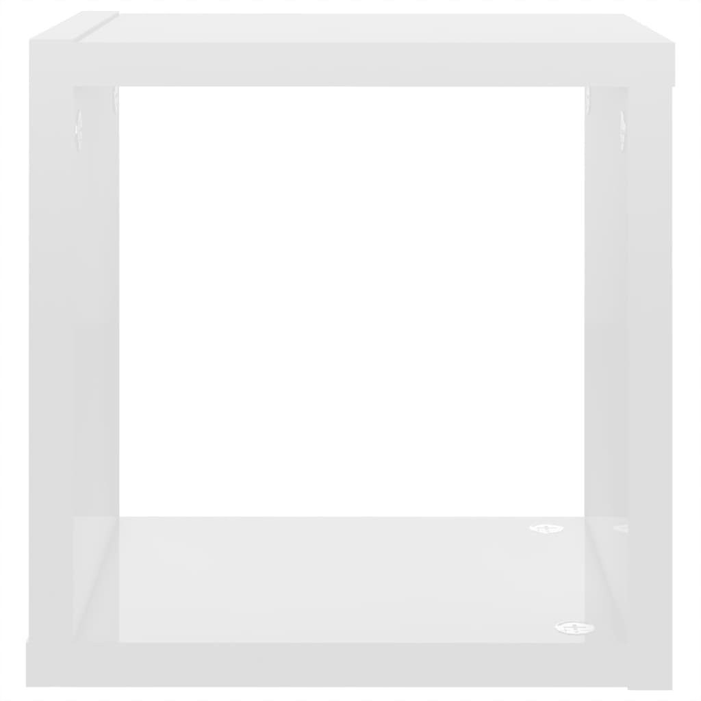 vidaXL Nástěnné krychlové police 6 ks bílé vysoký lesk 22 x 15 x 22 cm