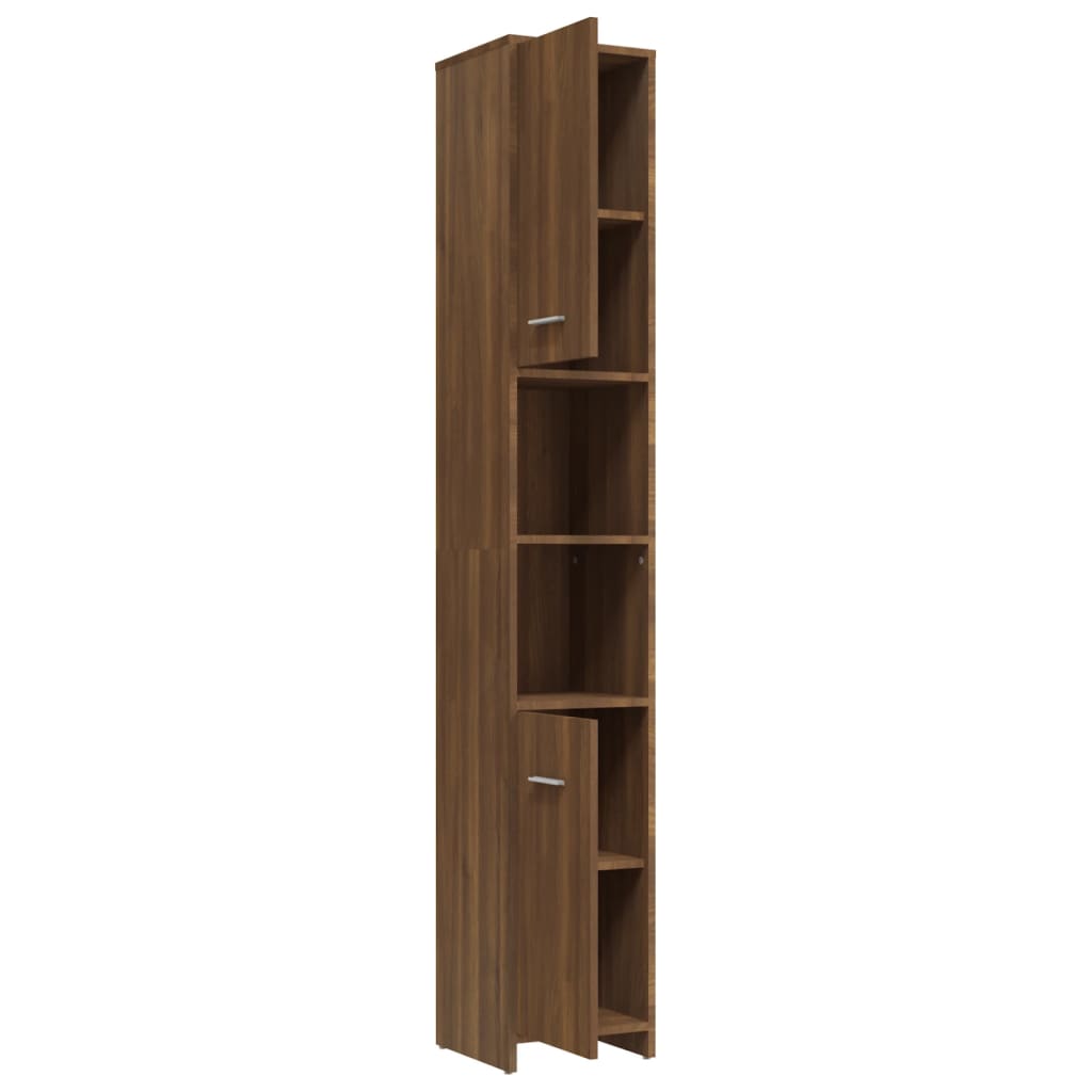 vidaXL Koupelnová skříňka hnědý dub 30x30x183,5 cm kompozitní dřevo