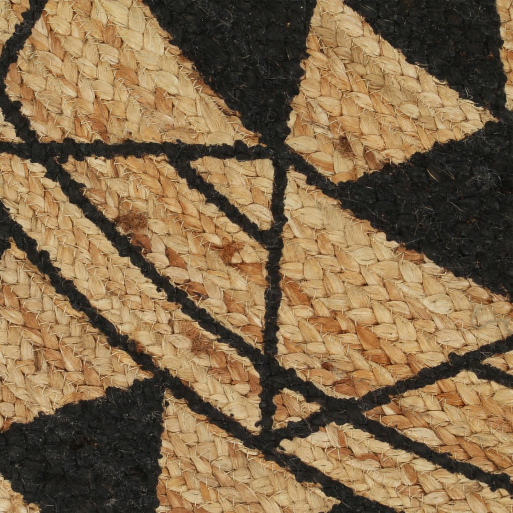 vidaXL Ručně vyrobený koberec z juty s černým potiskem 120 cm