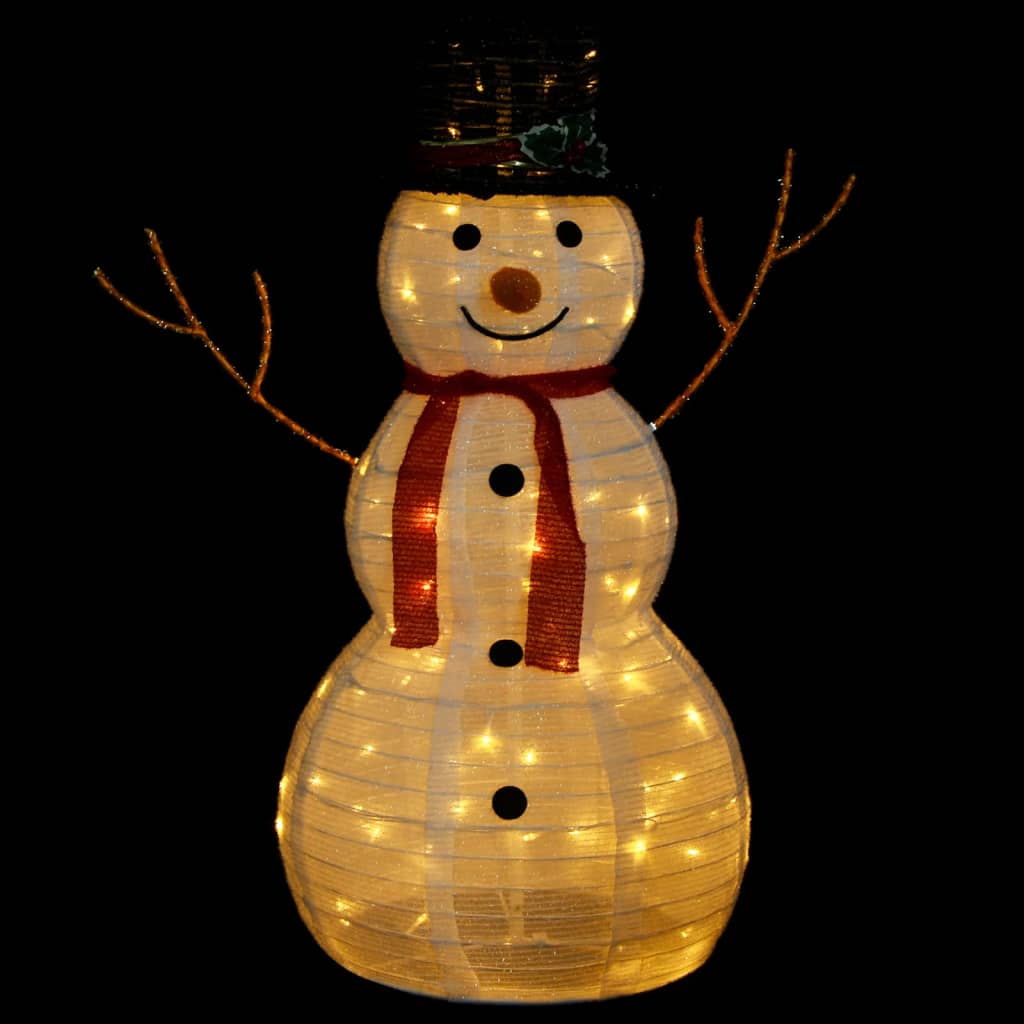 vidaXL Dekorativní vánoční sněhulák s LED luxusní tkanina 90 cm