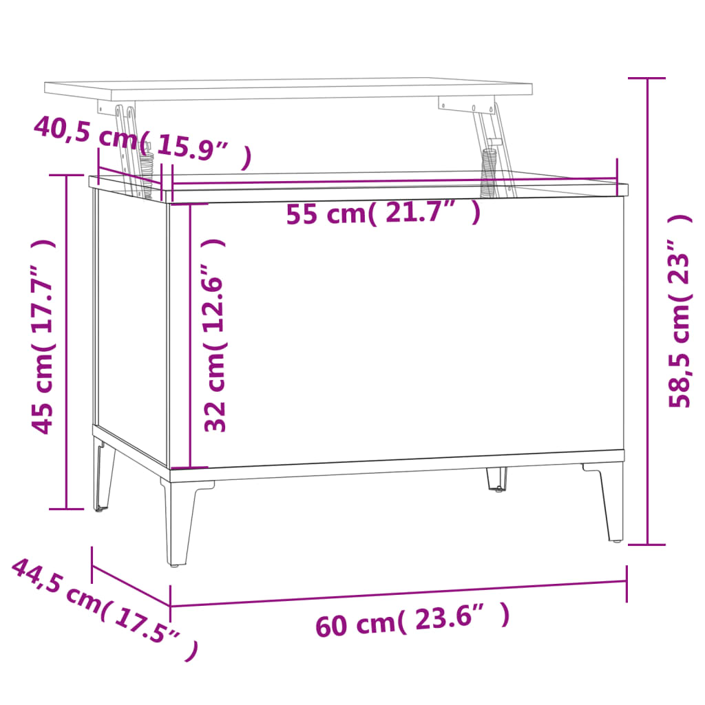 vidaXL Konferenční stolek bílý 60 x 44,5 x 45 cm kompozitní dřevo
