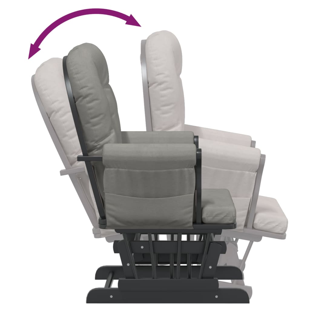 vidaXL Křeslo glider se stoličkou světle šedé textil