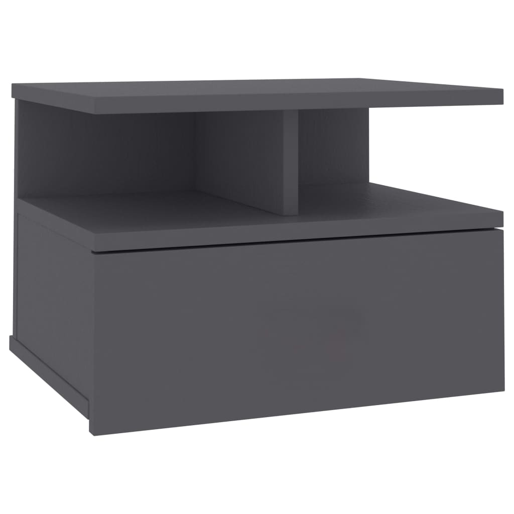 vidaXL Nástěnný noční stolek šedý 40 x 31 x 27 cm dřevotříska