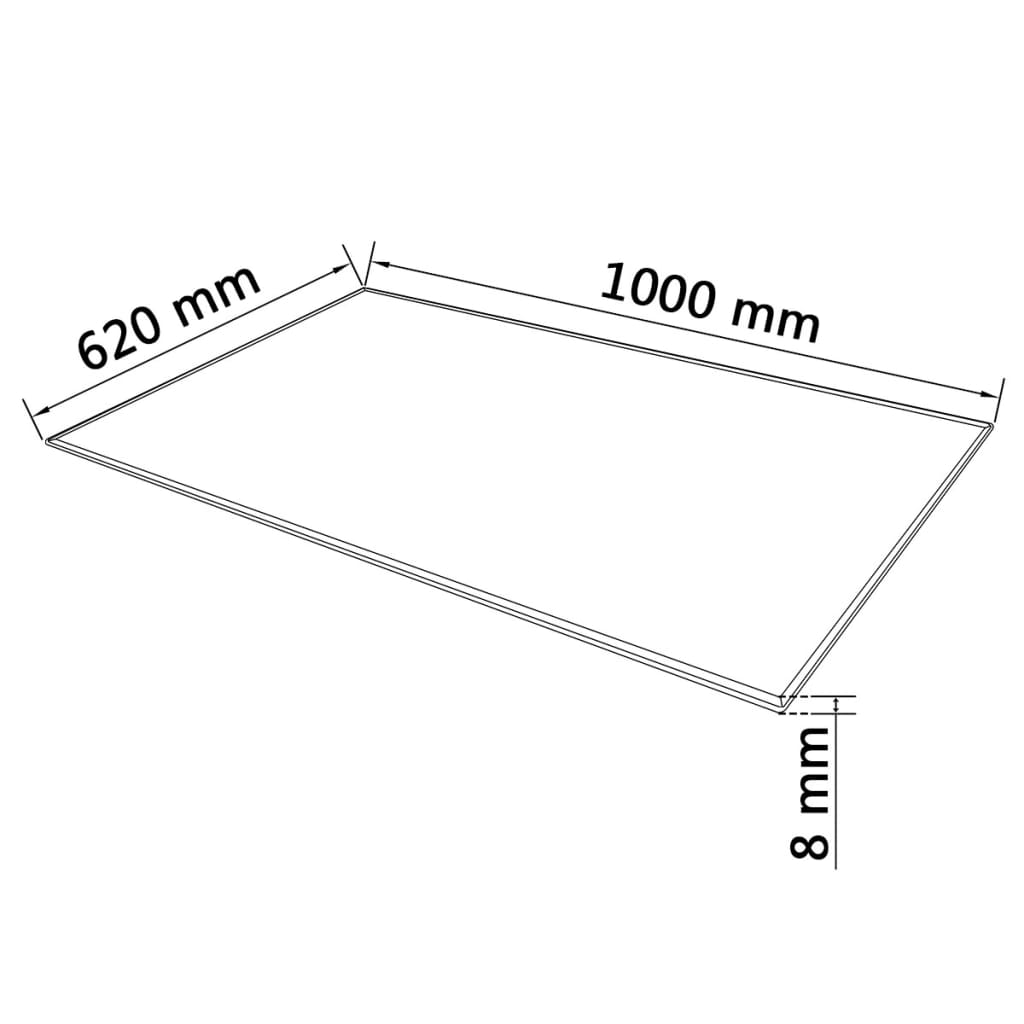 vidaXL Stolní deska z tvrzeného skla obdélníková 1000x620 mm