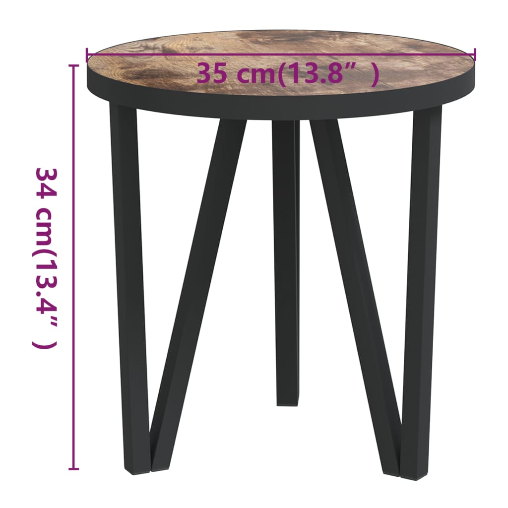 vidaXL Čajový stolek černožlutý Ø 35 cm MDF