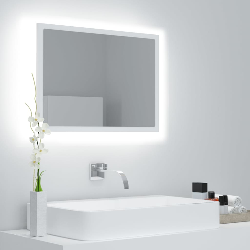 vidaXL LED koupelnové zrcadlo bílé 60 x 8,5 x 37 cm akrylové