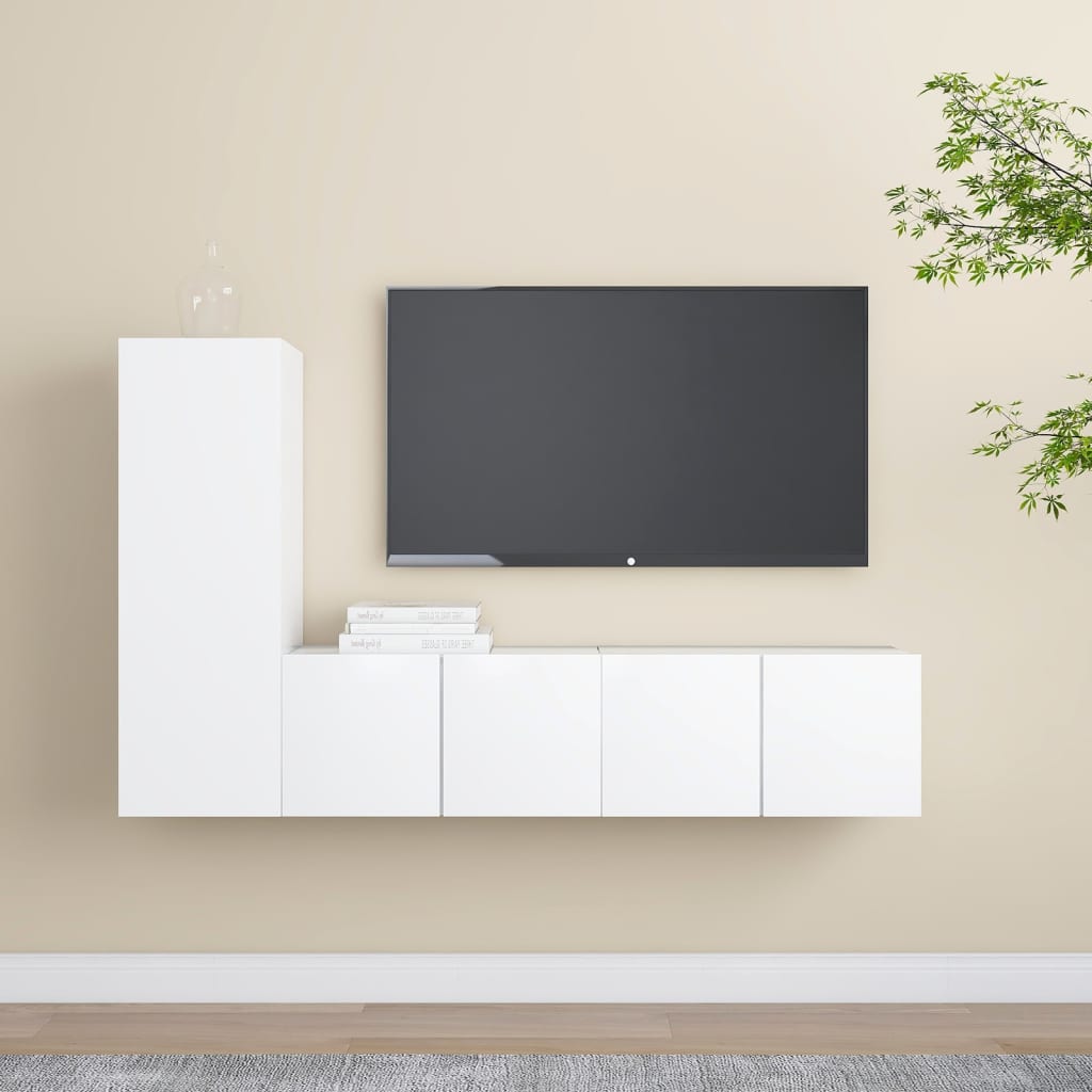 vidaXL 3dílný set TV skříněk bílý dřevotříska